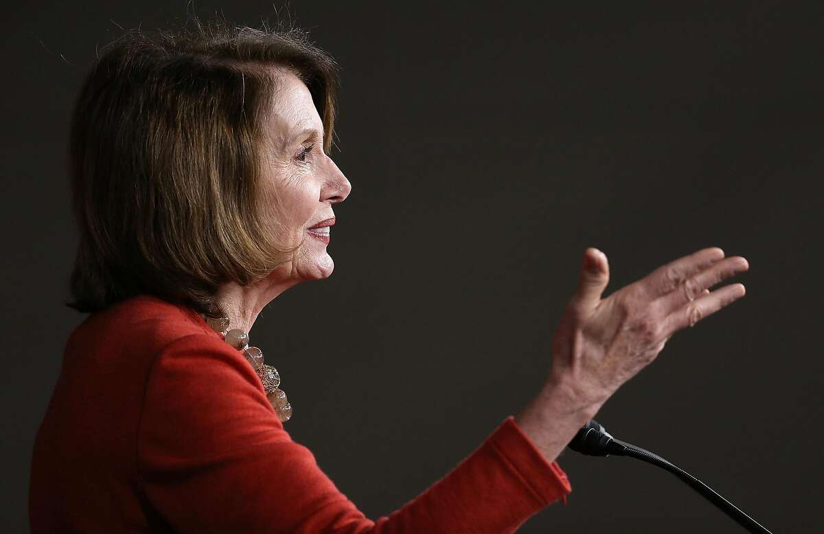 WASHINGTON, DC - APRIL 29: House Minority Leader Nancy Pelosi (D-CA) answers questions during her weekly press conference April 29, 2016 in Washington, DC. Pelosi commented on a range of issues during the press conference, including brief remarks on the ongoing race for the U.S. presidency, and the legislative agenda of the House of Representatives. (Photo by Win McNamee/Getty Images)