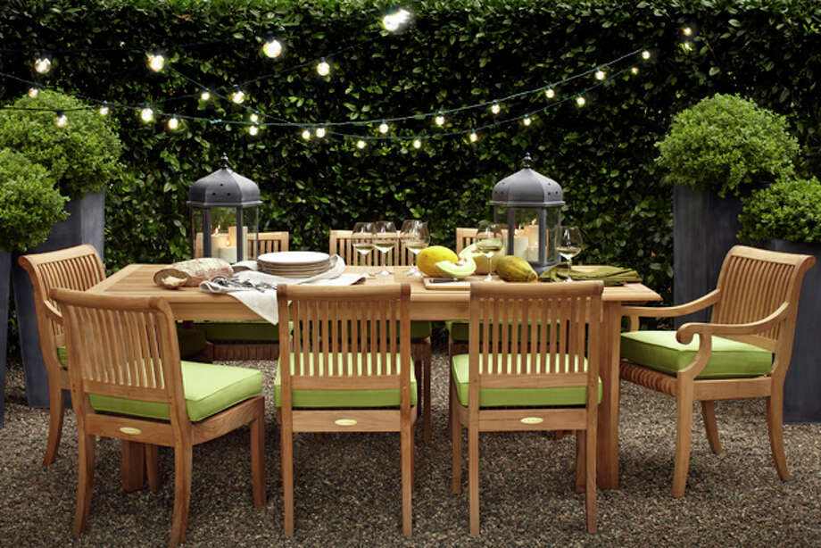 10 Ways To Jazz Up An Outdoor Summer Dinner Party Midland Reporter This Image Courtesy Of Target Shows The Smith Hawken Avignon Teak Extending Table And
