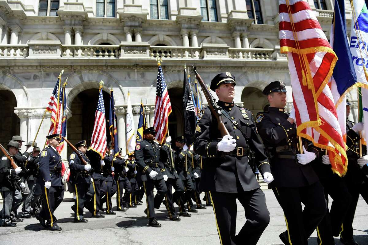 Police salute fallen officers in Albany ceremony