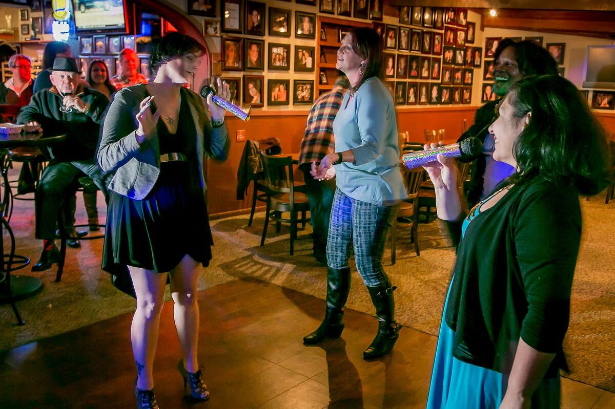 Karaoke night at Trancas Steakhouse in Napa, Calif., is seen on May 6th, 2016.