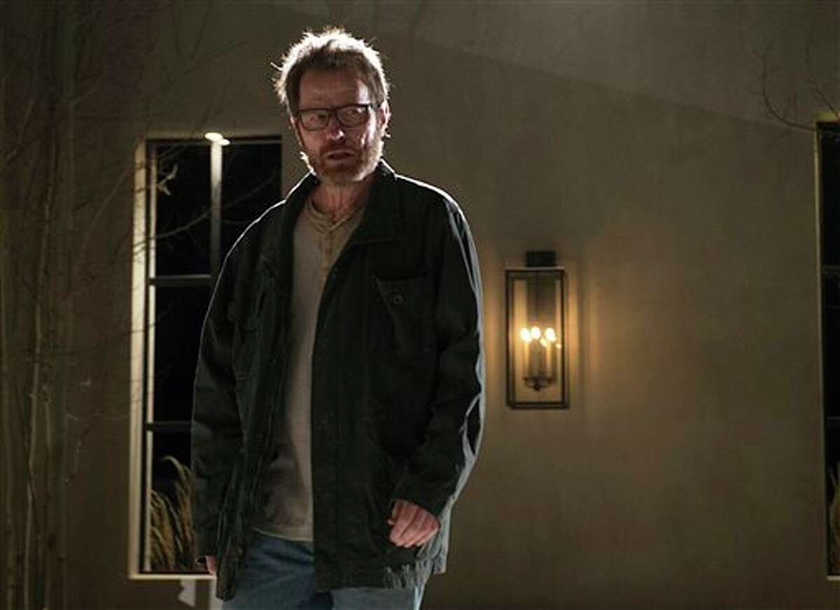 This image released by AMC shows Bryan Cranston as Walter White in a scene from the series finale of "Breaking Bad, airing Sunday, Sept. 29, 2013. (AP Photo/AMC, Ursula Coyote)