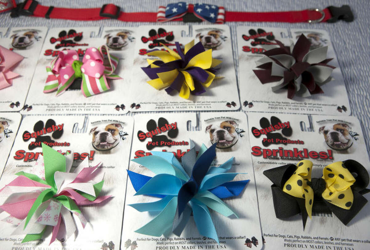 Bows from the Squishy Pet Product line. James Durbin/Reporter-Telegram