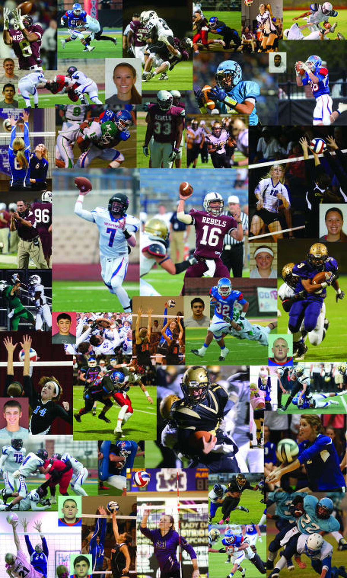 A collage of the athletes from Midland County and around the area that earned first team or superlative all-district honors this fall.