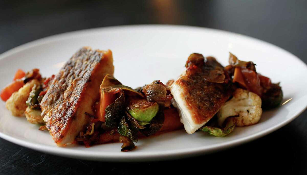 Simply grilled redfish with seasonal vegetables at Holley's