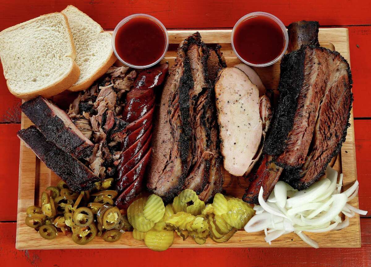 Ribs, jalapeno sausage, turkey and beef rib at Roegels Barbecue Co. 