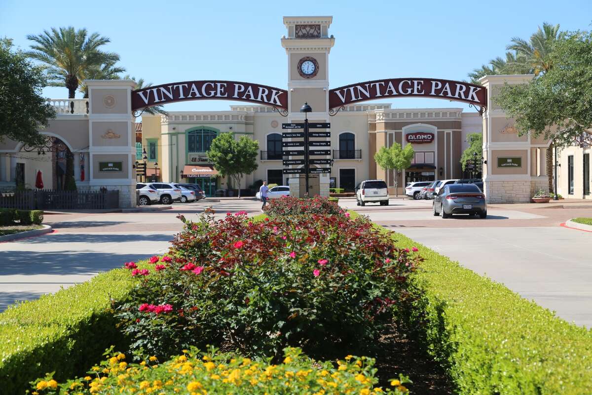 The Vintage Park development in northwest Harris County has an attractive, landscaped entrance. (Mike Snyder/Houston Chronicle)