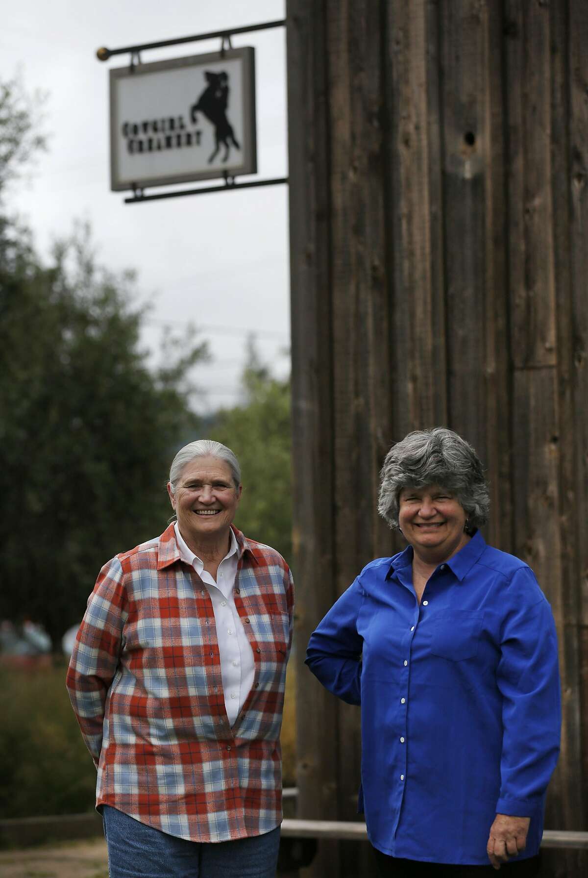 Co-founders of Cowgirl Creamery Peggy Smith, left, and Sue Conley pictured at their shop May 14, 2016 in Point Reyes Station, Calif.