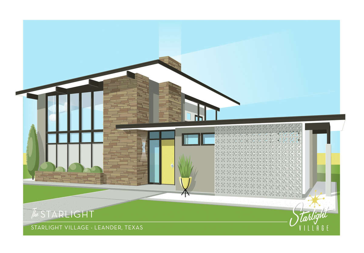 The Starlight of Starlight Village in Leander is 2,007 square feet and features three bedrooms, two and one half bathrooms, 18-foot  living room ceiling, a carport with storage closet, covered balcony and a private backyard! A four-bedroom option available.  