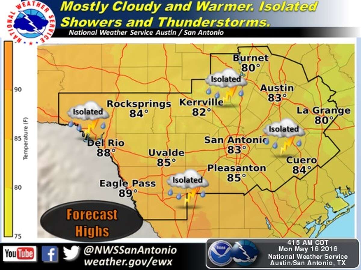NWS Severe storms, possible 2inch hail forecast for San Antonio