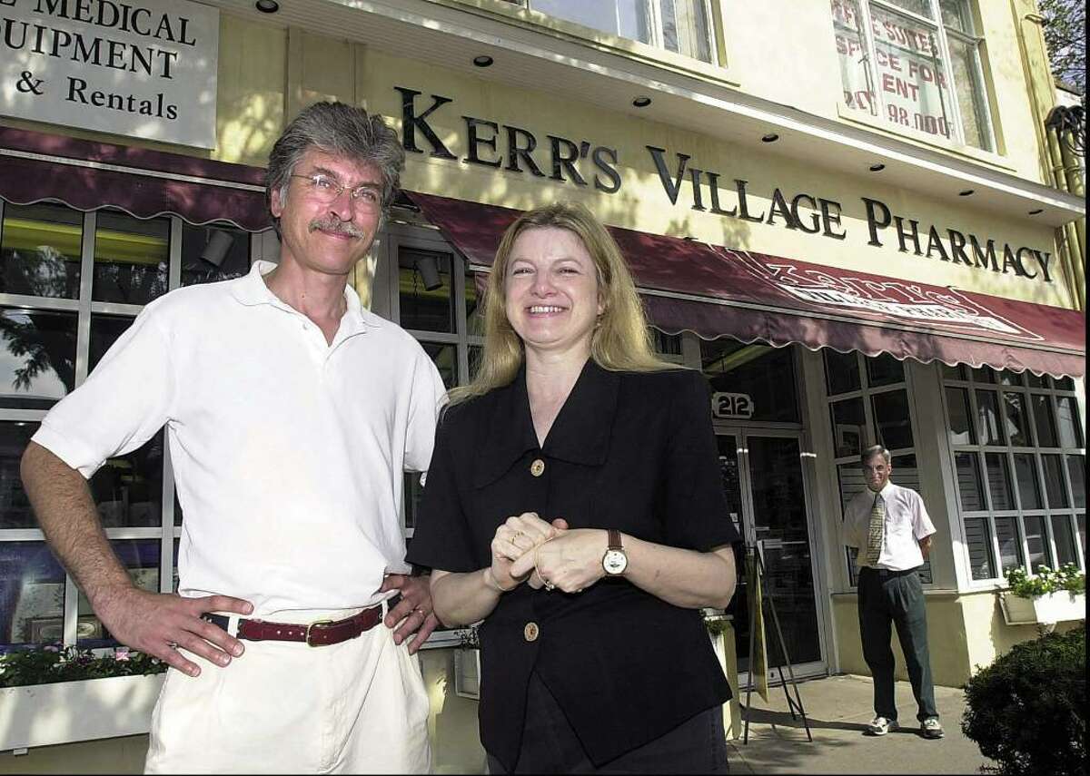 A local spot for our pharmaceutical needs? Why wouldn't we miss it? Kerr's Village Pharmacy of Old Greenwich closed up in 2006 after 46 years in business. Pictured here are owners Frank DeLuca, left, and wife, Linda DeLuca, in front of the drugstore in 2000.