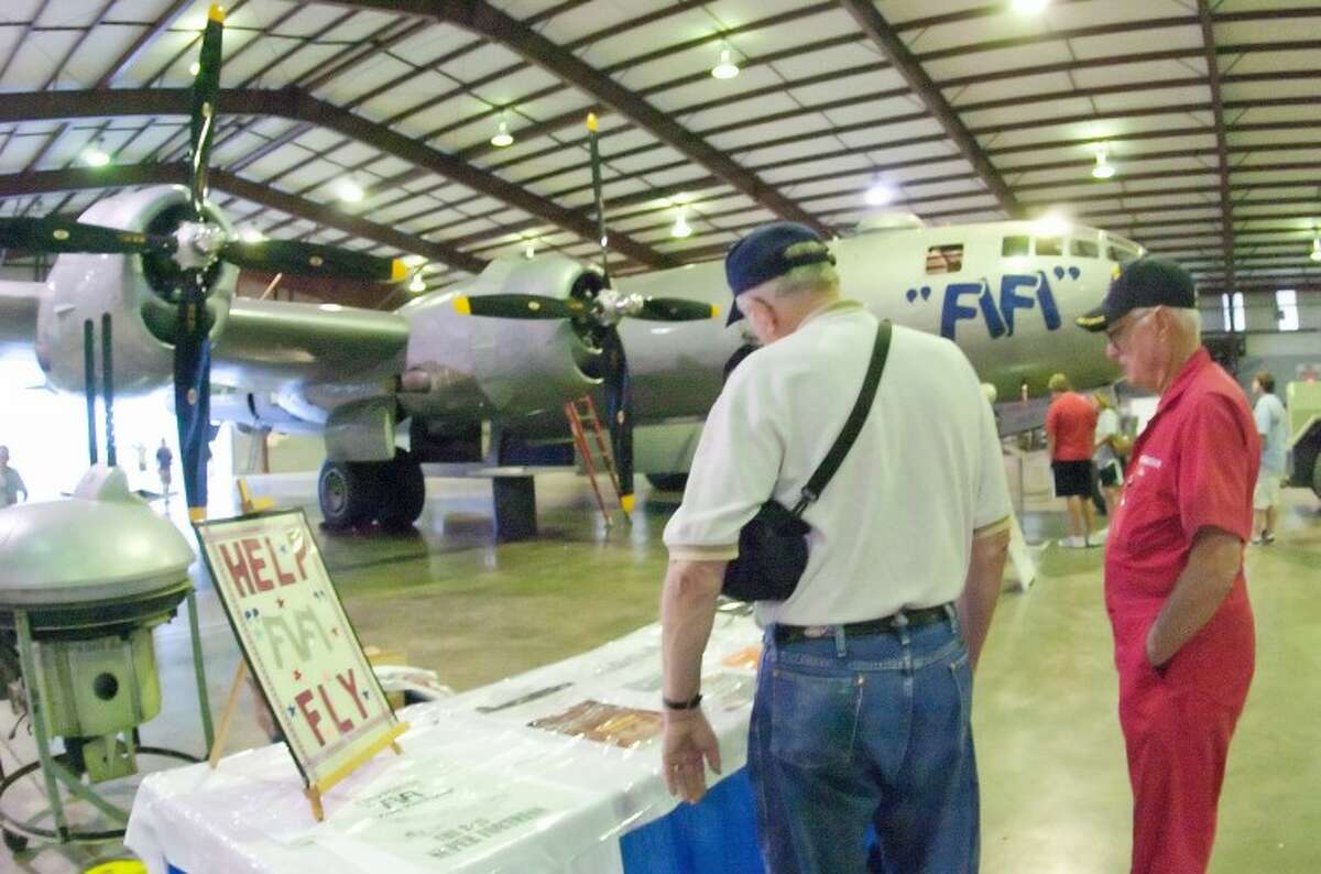 A Flying Fortress, like "FiFi" in this this Reporter-Telegram picture, was involved in a crash at a CAF air show in Dallas. The historical plane in the crash was a B-17. FiFi is a B-29.