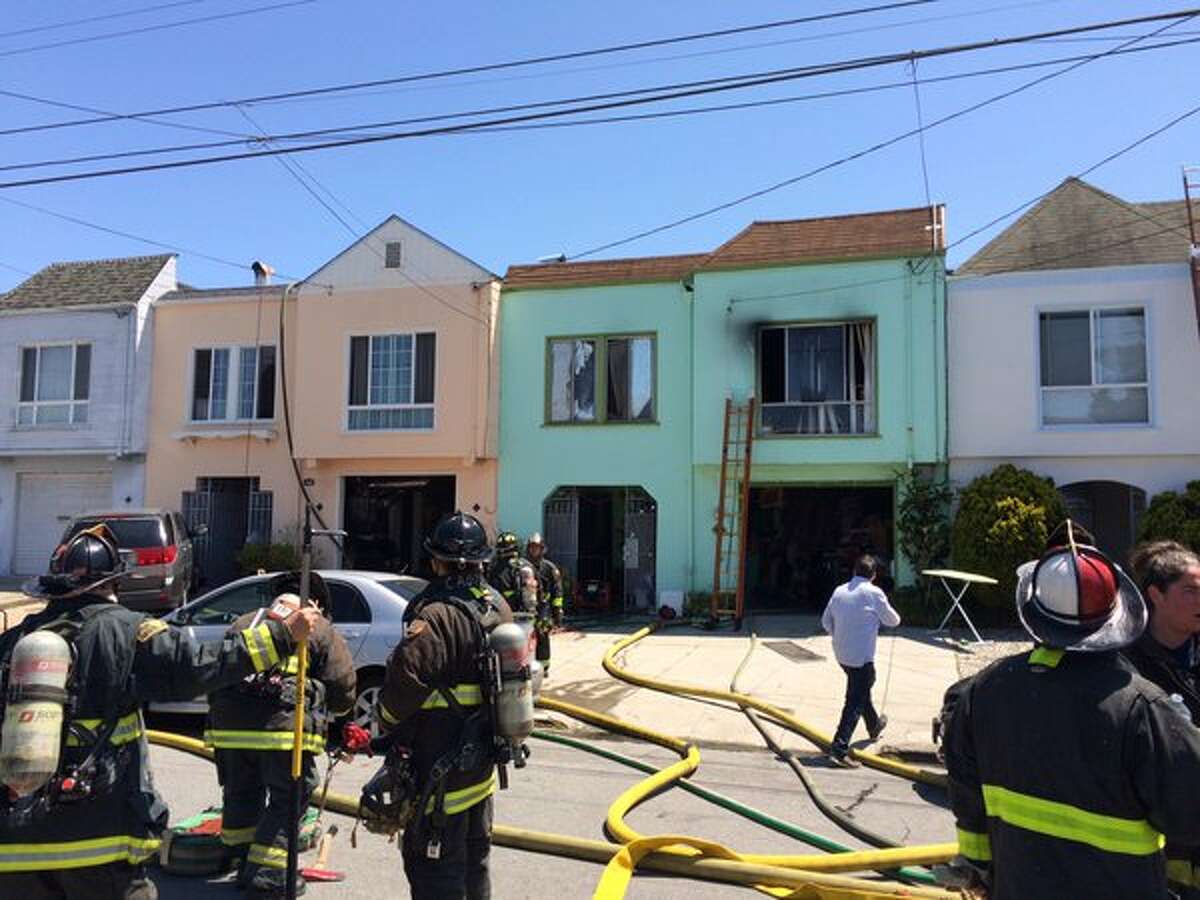 Two houses in San Francisco’s Outer Sunset caught fire on Monday, May 16, 2016.