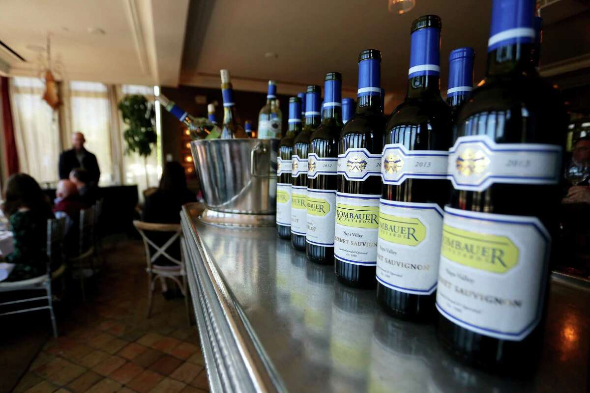 Various Rombauer Vineyard wines at L'Escale restaurant.