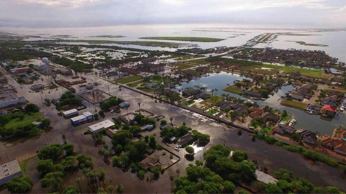 The City of Aransas Pass shared photographs on its Facebook page that show floodwaters over the hardest hit areas of the harbor city after it received more than 12 inches of rain in five hours in the early morning of May 16, 2016.