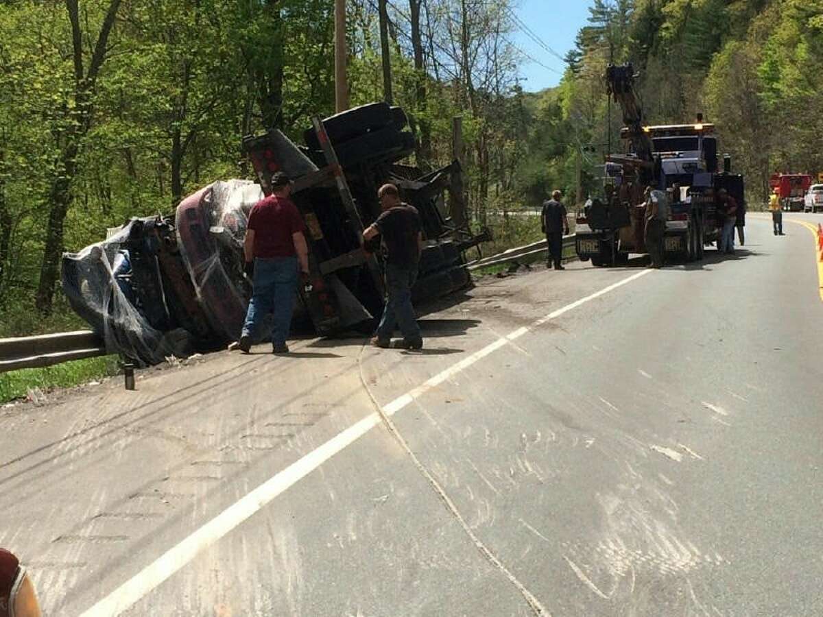 Route 7 reopens in Hoosick after tipped truck is righted