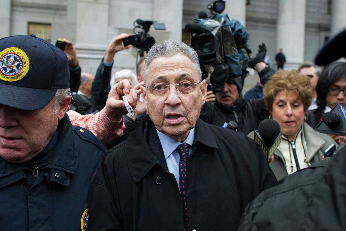 Sheldon Silver, once the State Assembly Speaker, is surrounded by reporters as he leaves the U.S. Courthouse after his sentencing, in New York, May 3, 2016. Silver, who rose from the Lower East Side of Manhattan to become one of the stateOs most powerful and feared politicians as speaker of the New York Assembly, was sentenced on Tuesday to 12 years in prison in a case that came to symbolize Albany's culture of graft. (Gregg Vigliotti/The New York Times)