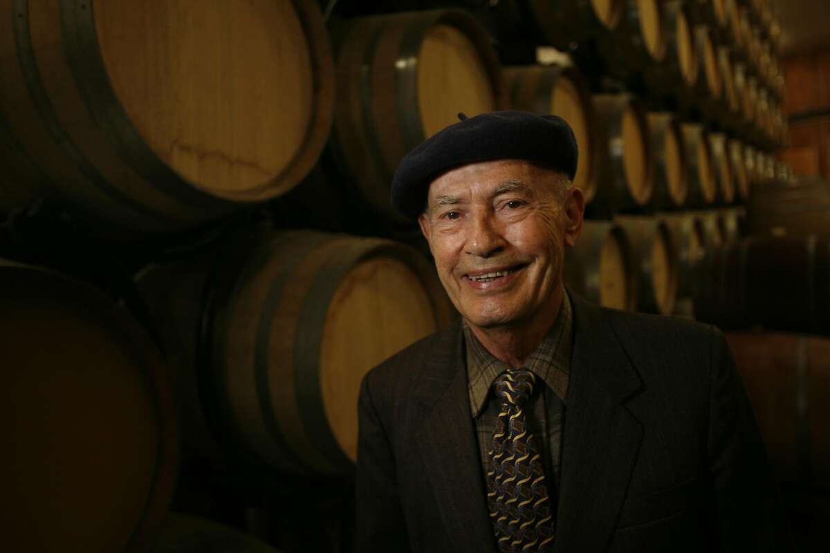 GRGICH18_055_cl.JPG Story profile of Mike Grgich, owner and winemaker of Grgich Hills Cellar. Photo of Mike in the barrel room. Mike is 84 years-old and one of his favorite things to do at the winery now is to meet the Wine Train when it arrives, usually at 1 p.m. The winery will be celebrating it's 30th anniversary this year in July. Event on 4/26/07 in Napa. photo by Craig Lee / The Chronicle