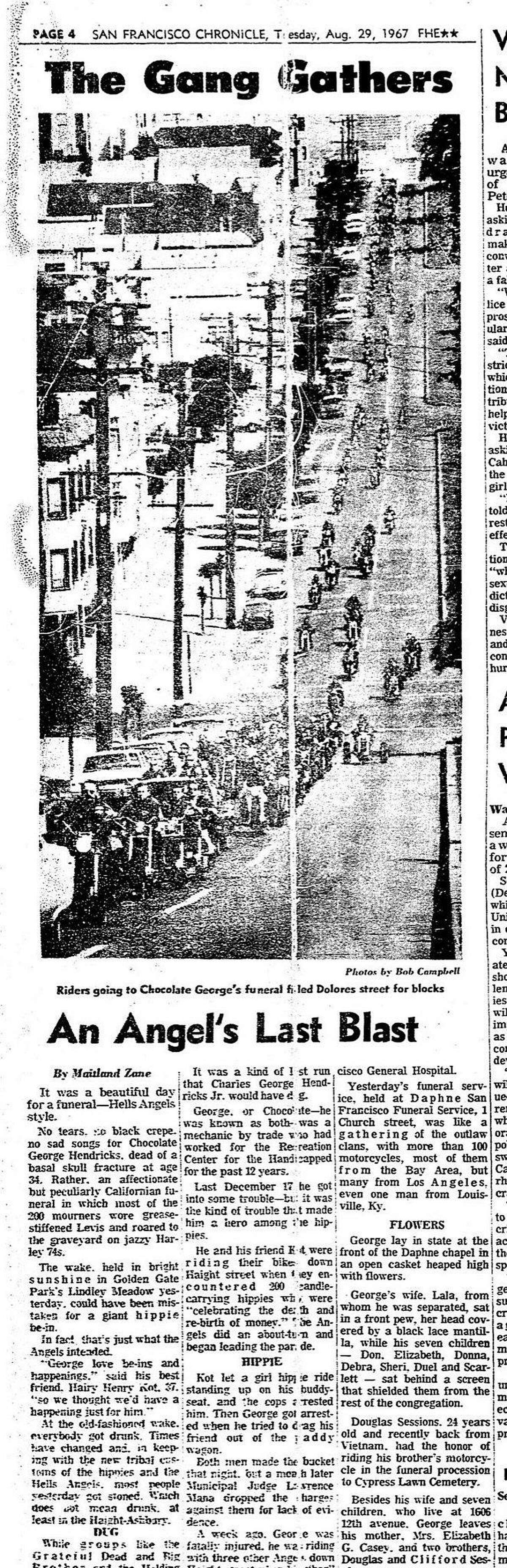 A heavenly goodbye to a Hells Angel in 1960s San Francisco