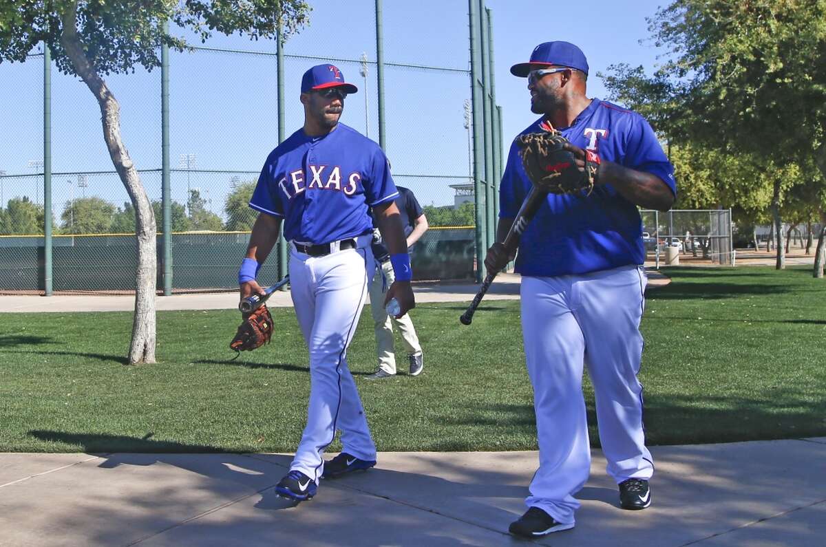 Seahawks' Russell Wilson suits up for Rangers baseball practice