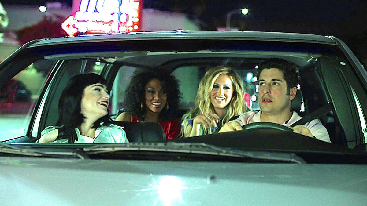 A scene from the new movie, “Amateur Night,” with actors Janet Montgomery, Bria Murphy, Ashley Tisdale and Jason Biggs.