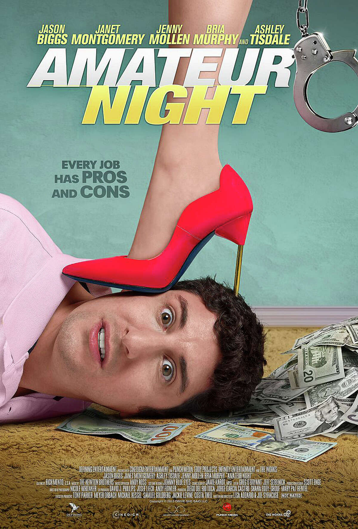 A poster for the forthcoming movie, "Amateur Night," made by Westport native Lisa Addario and her husband, Joe Syracuse.