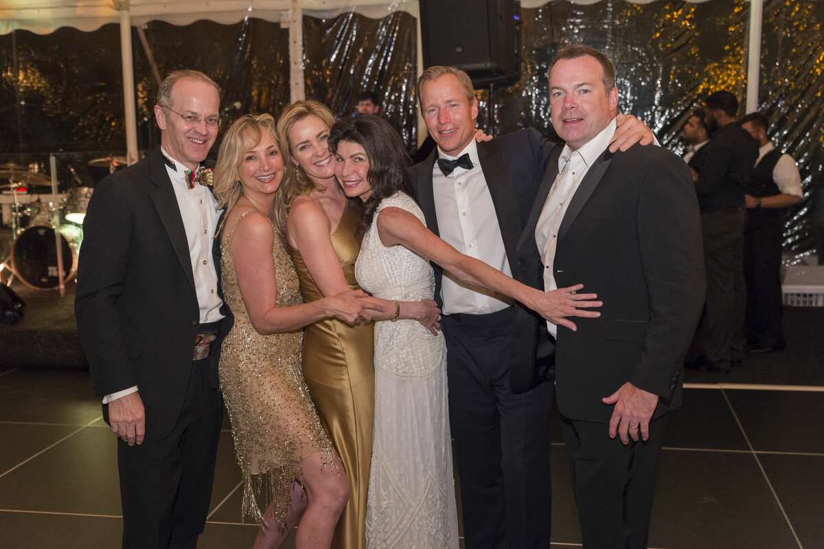 Chris Finlay, Janine Kennedy, Kathleen Finlay, Tracy Yort, Monty Yort and Bobby Kennedy at the Bruce Museum Renaissance Ball on May 14, 2016. The black tie fundraiser supports education and science initiatives at the Bruce Museum. The event was co-chaired by Felicity Kostakis and Kamie Lightburn. Sachiko and Lawrence Goodman were honored.