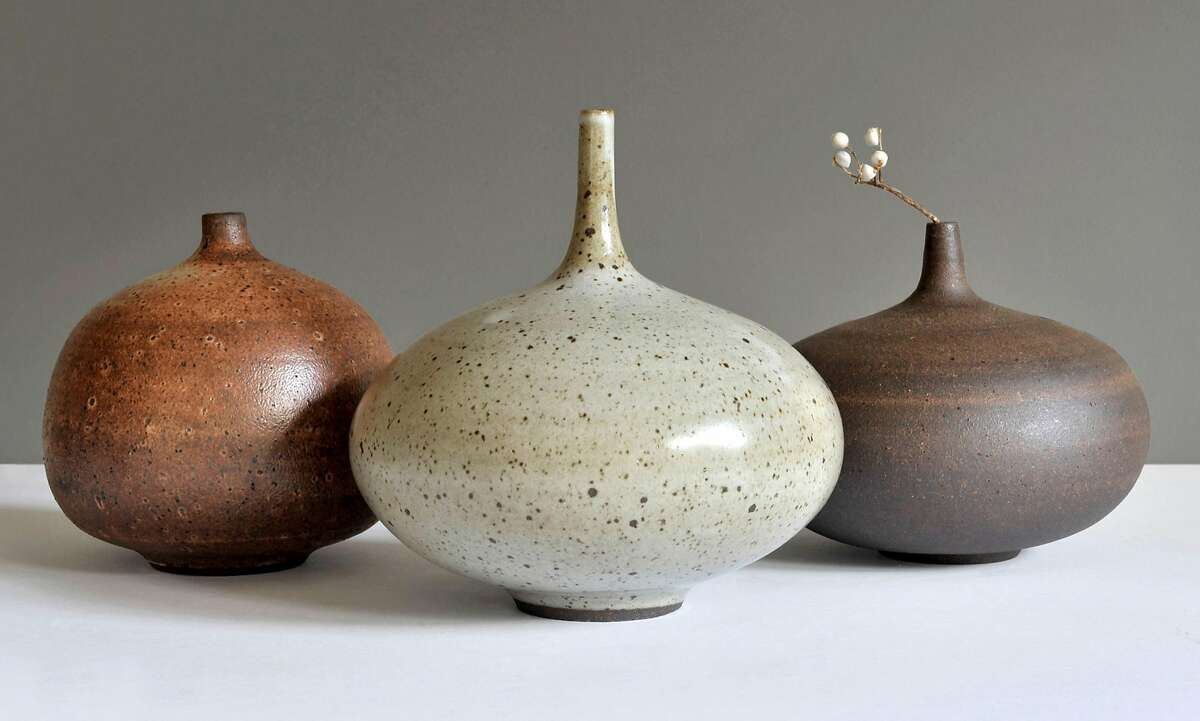 Bonnie Powers also likes Bob Dinetz�s hand-thrown and glazed balloon vases. "The shapes are sensual, highly visual and very tactile.� ($168-$228)