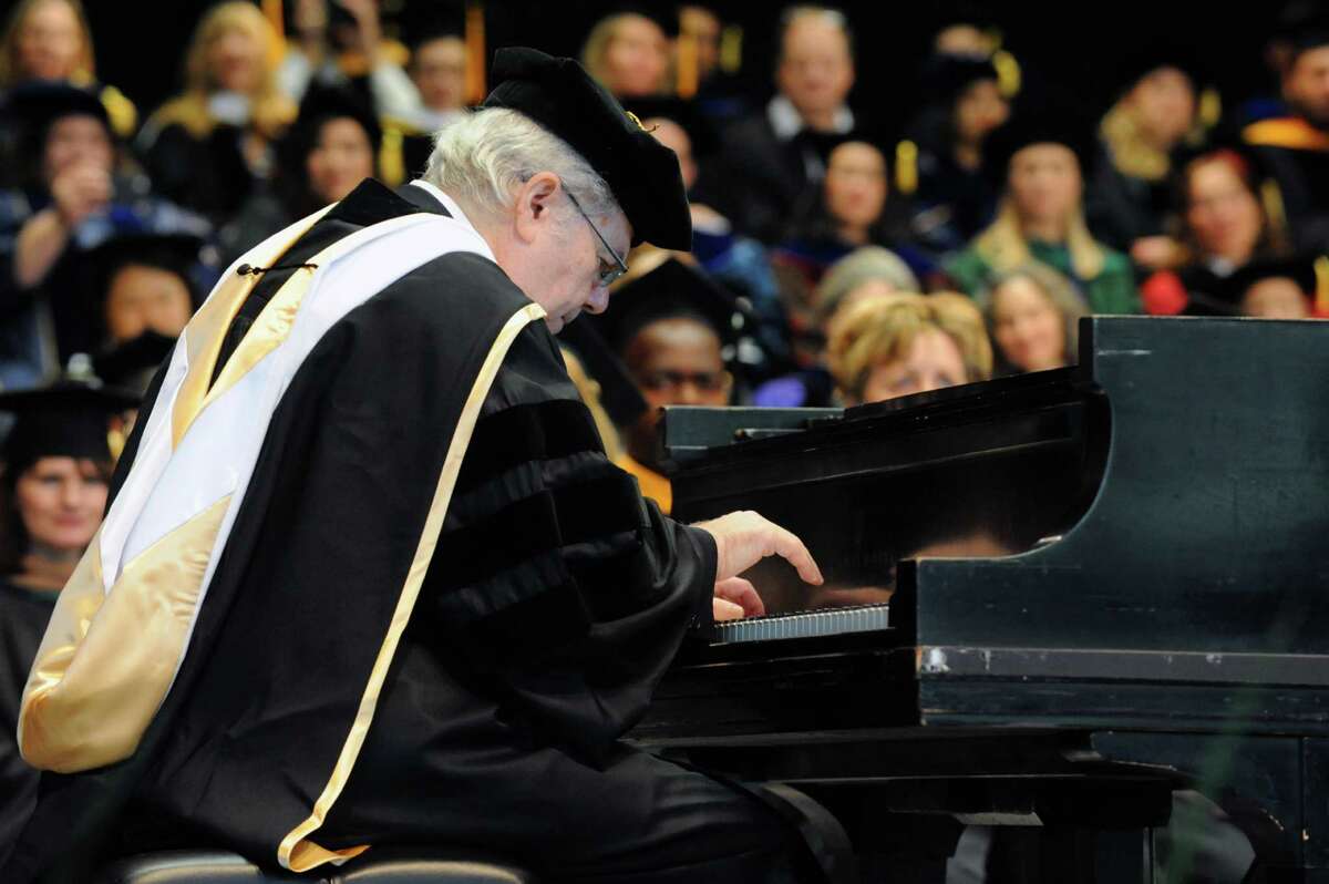 Emmanual Ax, Grammy-winning, classical pianist and honorary degree recipient, performs a commencement piano piece during the 105th Skidmore College Commencement at SPAC on Saturday May 21, 2016 in Saratoga Springs, N.Y. (Michael P. Farrell/Times Union)