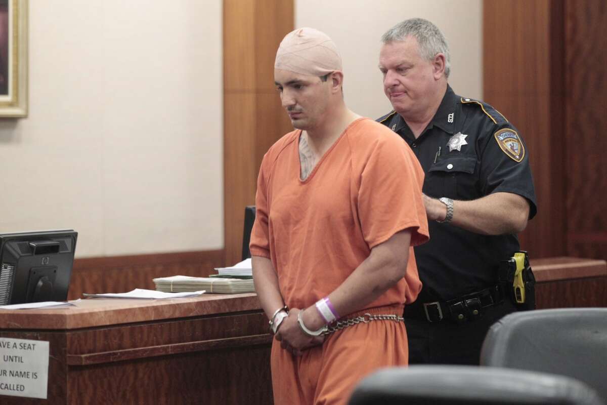Jeremy Valdez is pictured Monday, May 23, 2016, during a hearing in Judge Denise Collins 208th State District Court. Three family members were killed when an Valdez, wanted for failing to comply with the terms of a previous DWI conviction ran a red light shortly after midnight in north Harris County, authorities said.