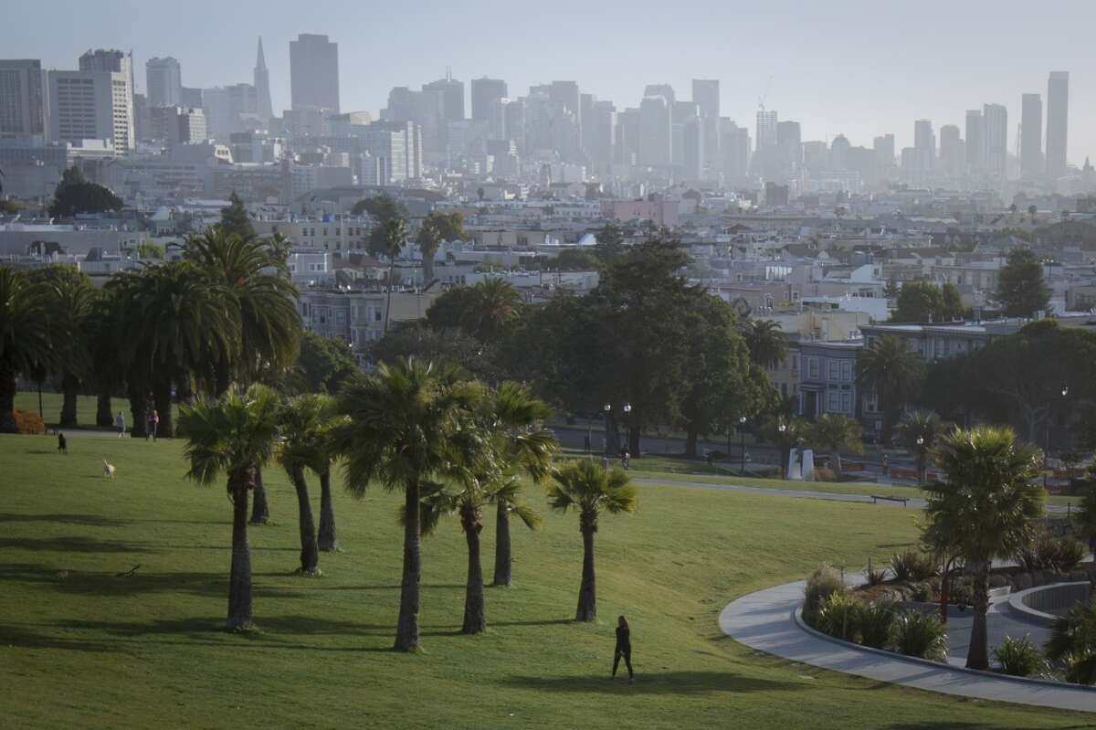 Dolores Park is seen with downtown San Francisco in the background on Friday, April 29, 2016 in San Francisco, Calif.
