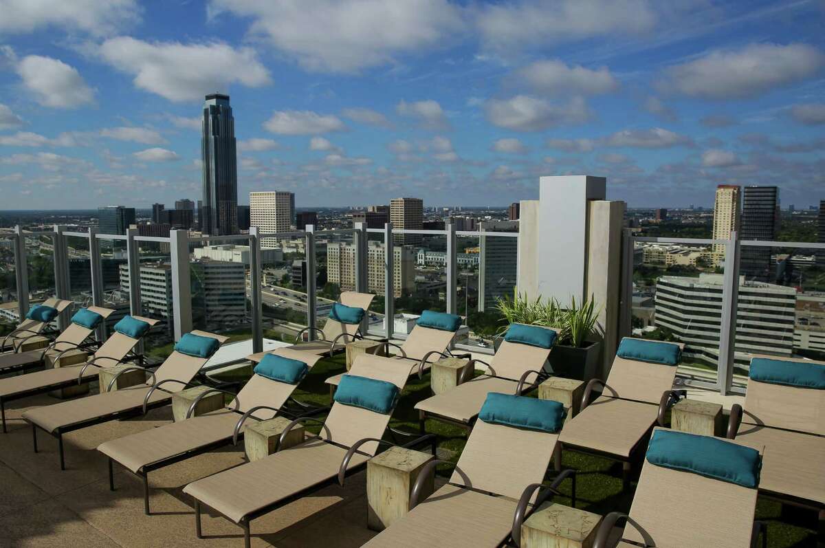 The view of the Uptown - Galleria area from the top of the new SkyHouse River Oaks apartment building. (Michael Ciaglo / Houston Chronicle)