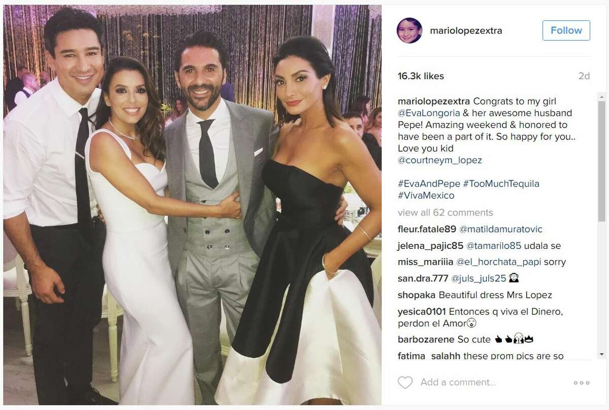Eva Longoria and several other celebrities shared photos of her nuptials to Instagram. The photos show off the ceremony and the days following the wedding.