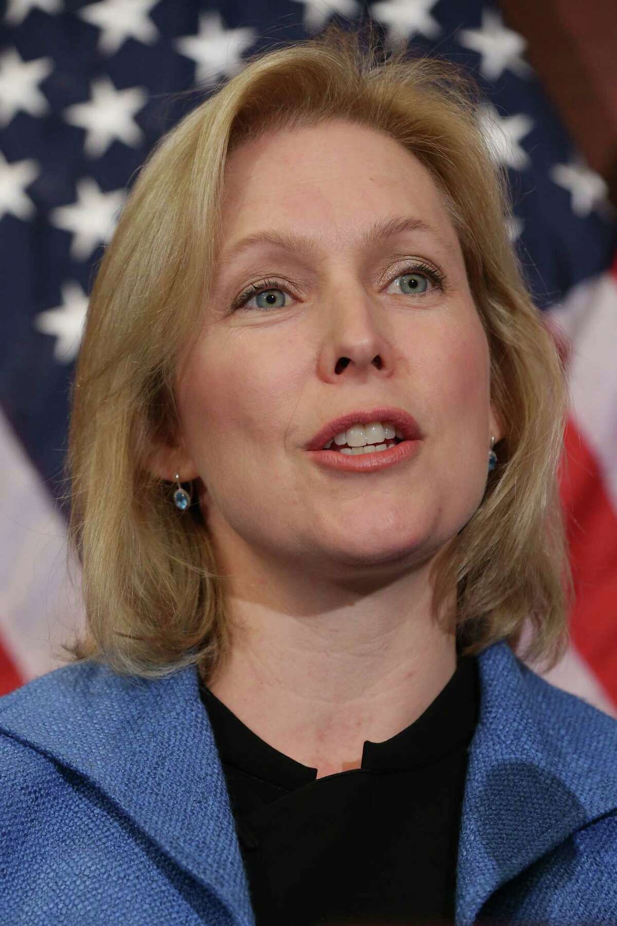 WASHINGTON, DC - JULY 30: Sen. Kristen Gillibrand (D-NY) participates in a news conference about new legislation aimed at curbing sexual assults on college and university campuses at the U.S. Capitol Visitors Center July 30, 2014 in Washington, DC. With strong bipartisan support in the Senate, the bill would require schools to make public the result of anonymous surveys about campus assaults and impose significant financial burdens on universities that fail to comply with some of the law's requirements. (Photo by Chip Somodevilla/Getty Images)
