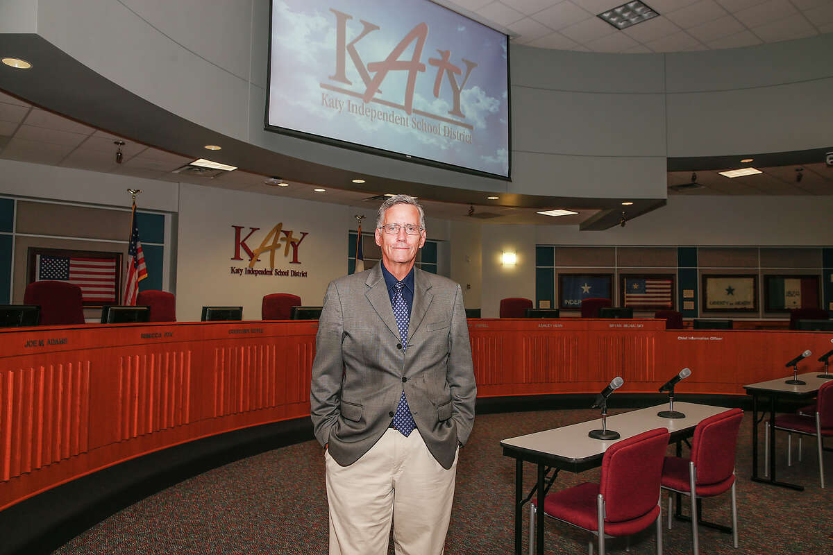 Conservative blogger and newest Katy ISD school board member George Scott stands in the School Board room of the Katy ISD Education Complex after winning a narrow race for Katy ISD Trustee beating out 27 year incumbent Joe Adams by three votes, Scott had 1475 votes to AdamsÃ©?• 1472.
