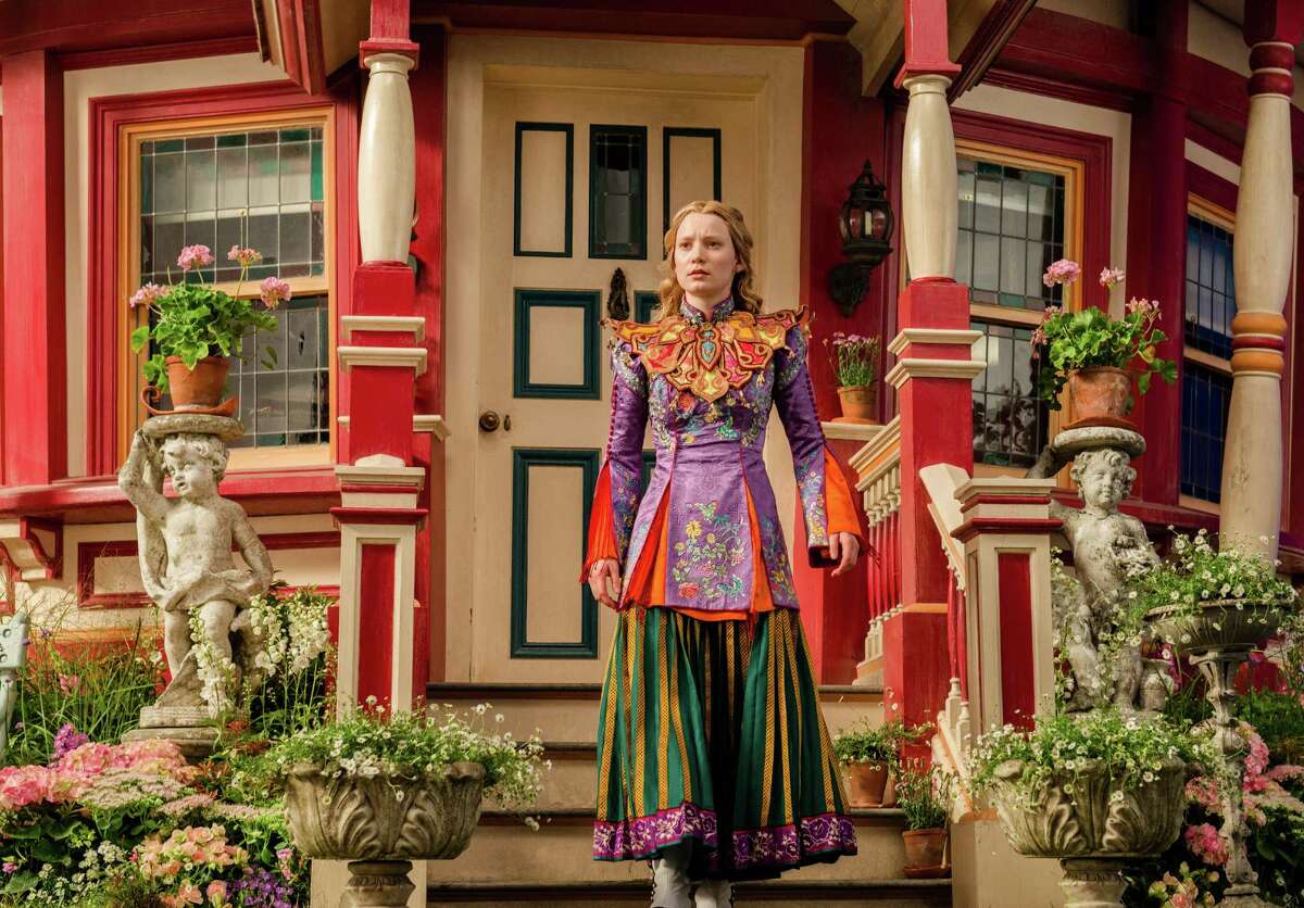 In this image released by Disney, Mia Wasikowska appears in a scene from "Alice Through The Looking Glass." (Peter Mountain/Disney via AP)