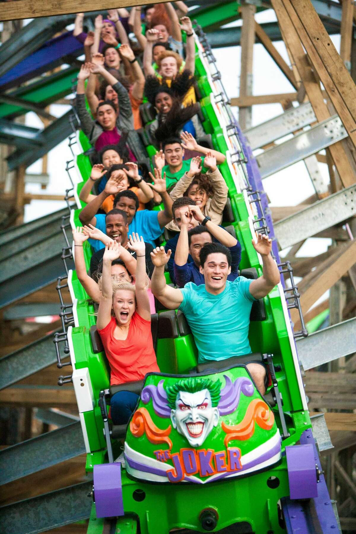 Take a 360º ride on the allnew Joker roller coaster at Six Flags