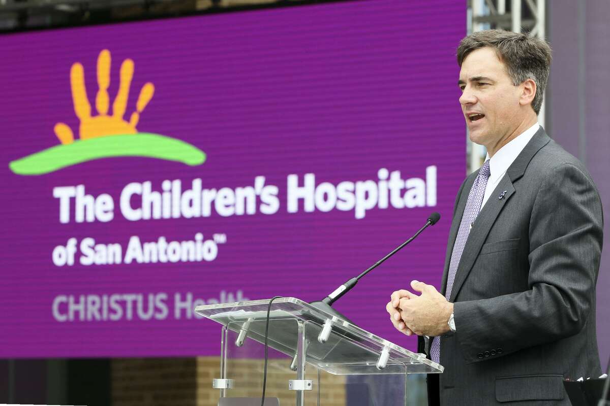 Ken Haynes, president and CEO of CHRISTUS Santa Rosa Health System, speaks during a “transformation celebration” at The Children's Hospital of San Antonio on May 25, 2016. Haynes announced his resignation Jan. 5.