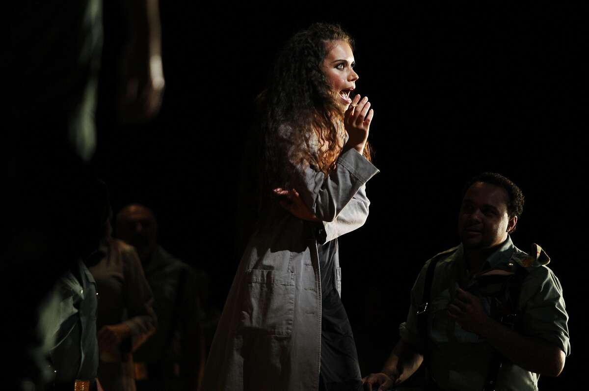 Ginger Costa-Jackson as Carmen preforms at the final dress rehearsal of Bizet's Carmen at the San Francisco Opera in San Francisco on May 25, 2016.
