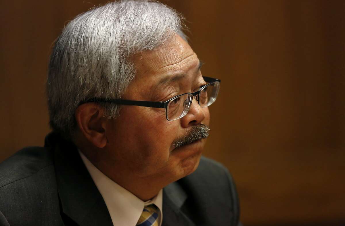 Mayor Ed Lee answers questions during a meeting with the San Francisco Chronicle's Editorial Board May 26, 2016 in San Francisco, Calif.