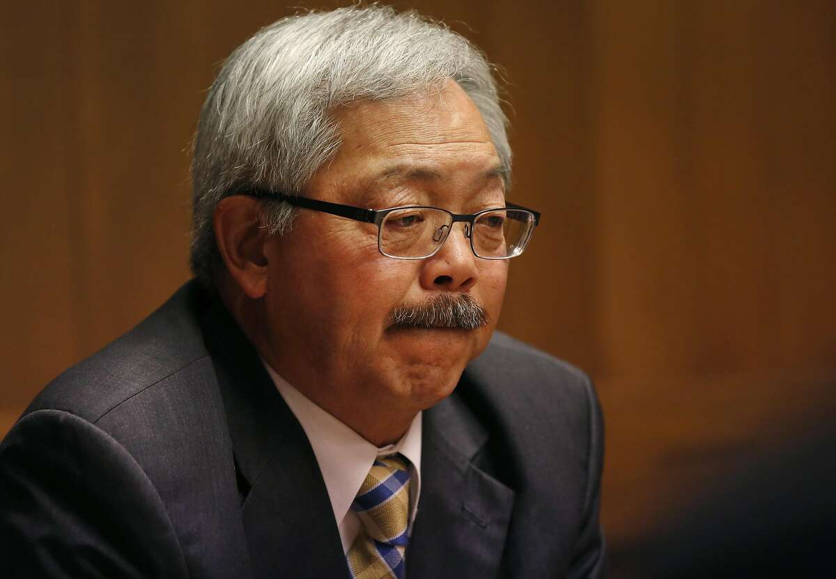Mayor Ed Lee answers questions during a meeting with the San Francisco Chronicle's Editorial Board May 26, 2016 in San Francisco, Calif.