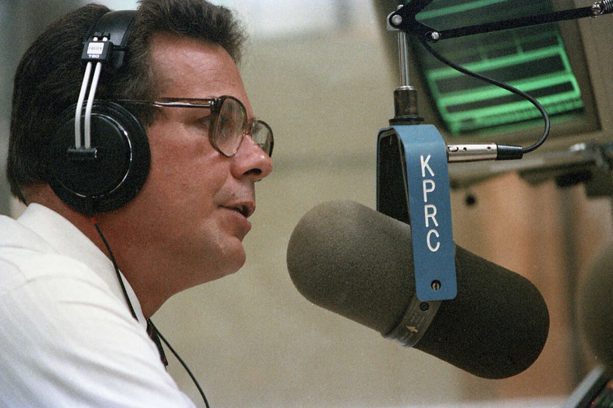 KPRC-TV personality Doug Johnson on his new radio show in 1986.