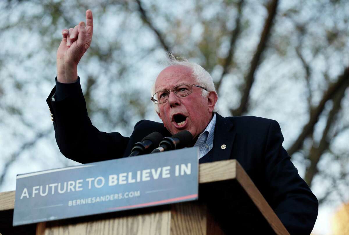 Democratic presidential candidate Sen. Bernie Sanders, I-Vt., during a campaign rally on New Haven Green on April 24.