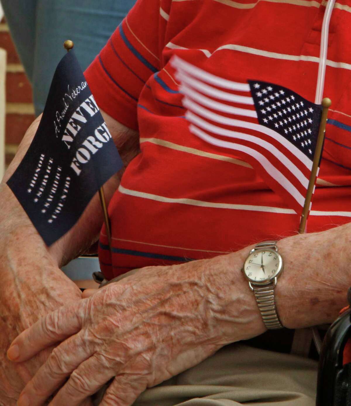 Veterans at the Frank M. Tejeda Texas State Veterans Home in Floresville were honored during a tribute in 2016. COVID-19 has taken a toll on the veterans home after 10 residents and five workers there tested positive for the virus in the past two weeks. Two of those 10 residents have died.