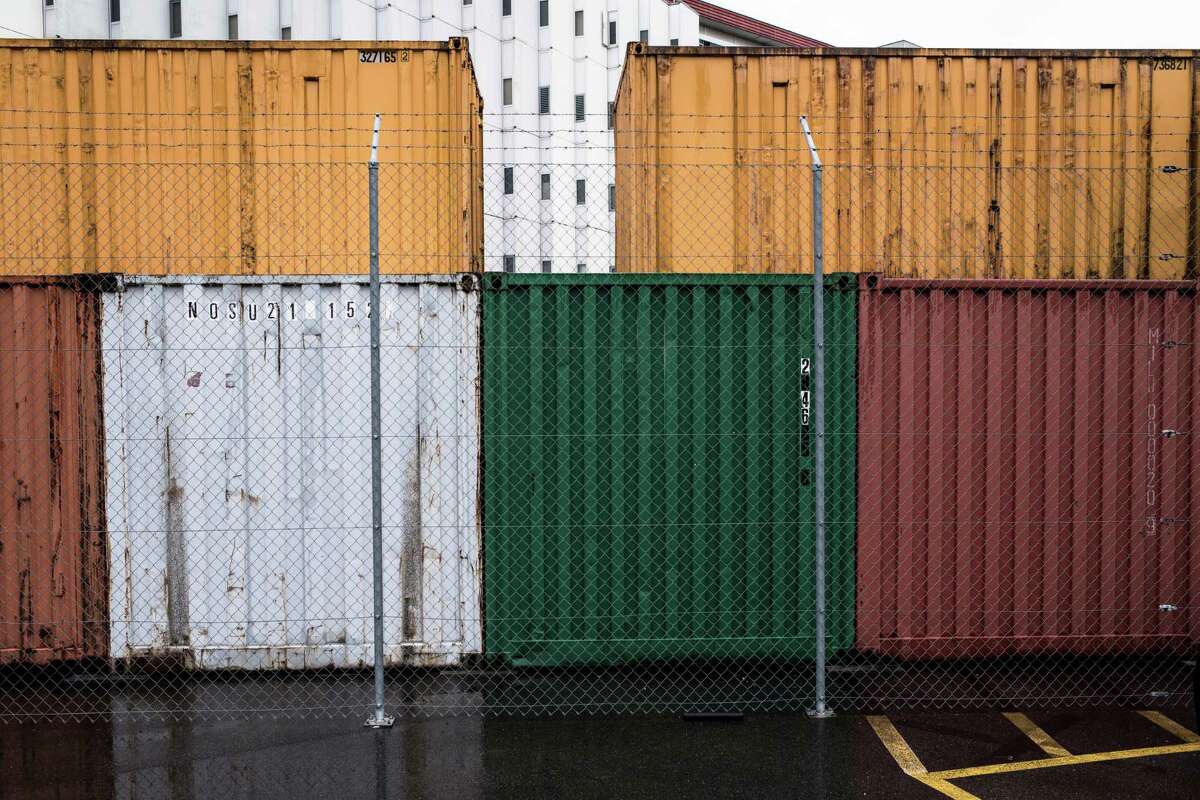 A wall of shipping containers at the Geneva Free Port, whose climate-controlled warehouses are home to more than a million works of art, in Geneva, Switzerland, May 19, 2016. Around the globe, valuable artworks are being tucked away in secretive facilities by wealthy owners more interested in seeing them appreciate in value -- and evading taxes -- than appreciating them in person. (Fred Merz/The New York Times) ORG XMIT: XNYT24