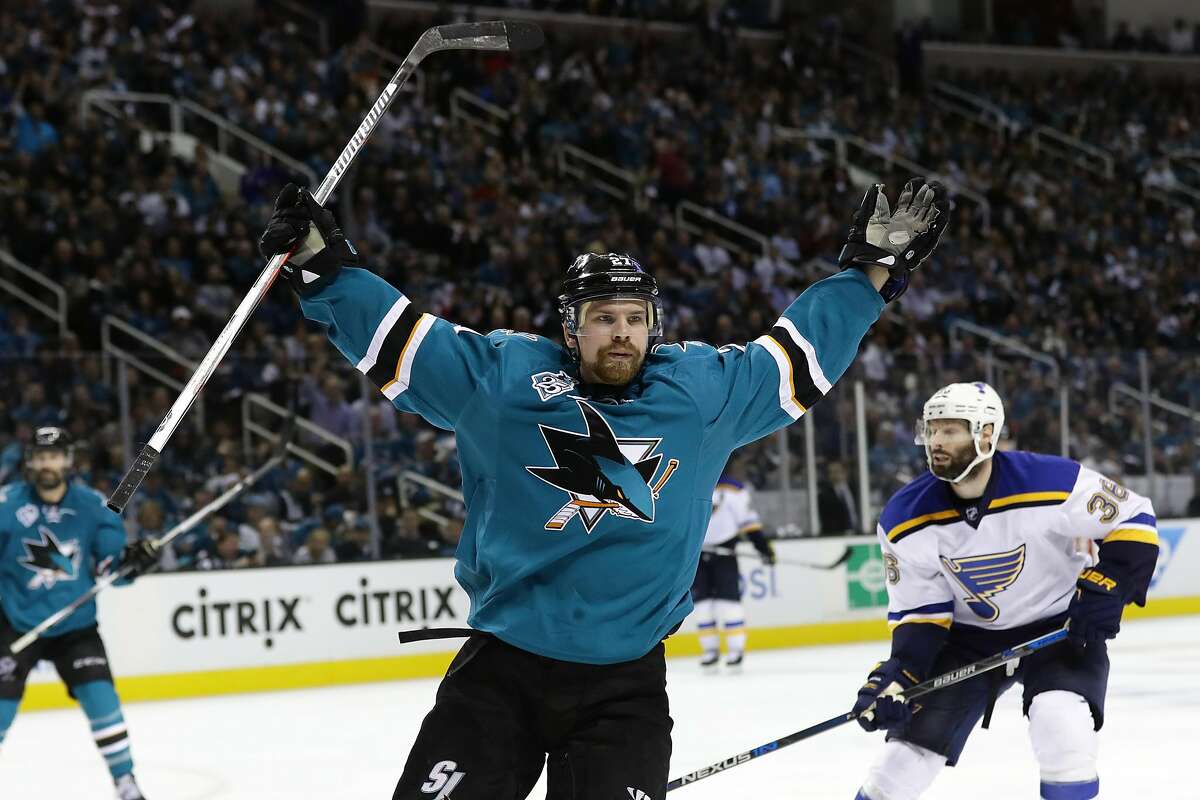 SAN JOSE, CA - MAY 25: Joonas Donskoi #27 of the San Jose Sharks celebrates after scoring in Game Six of the Western Conference Final against the St. Louis Blues during the 2016 NHL Stanley Cup Playoffs at SAP Center on May 25, 2016 in San Jose, California. (Photo by Ezra Shaw/Getty Images)