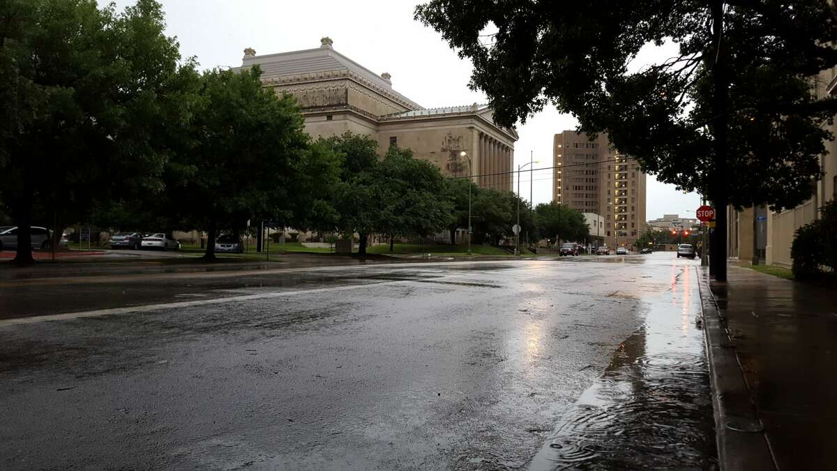 Roads and creeks are flooded after an early morning storm swept through the San Antonio area on Monday, May 30, 2016.