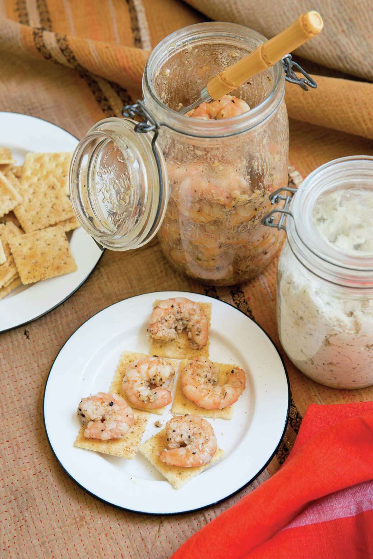 Marinated Shrimp served with Baked Saltines is among recipes included in "Julia Reed's South: Spirited Entertaining and High-Style Fun All Year Long" by Julia Reed (Rizzoli, $50).
