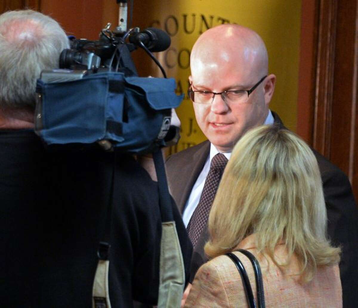 Rensseleaer County District Attorney Joel Abelove discusses the conviction of Gabriel Vega, who was convicted of manslaughter, arson and abortion in connection with April 2014 killing of Vanessa Milligan, 19. (John Carl D'Annibale / Times Union)