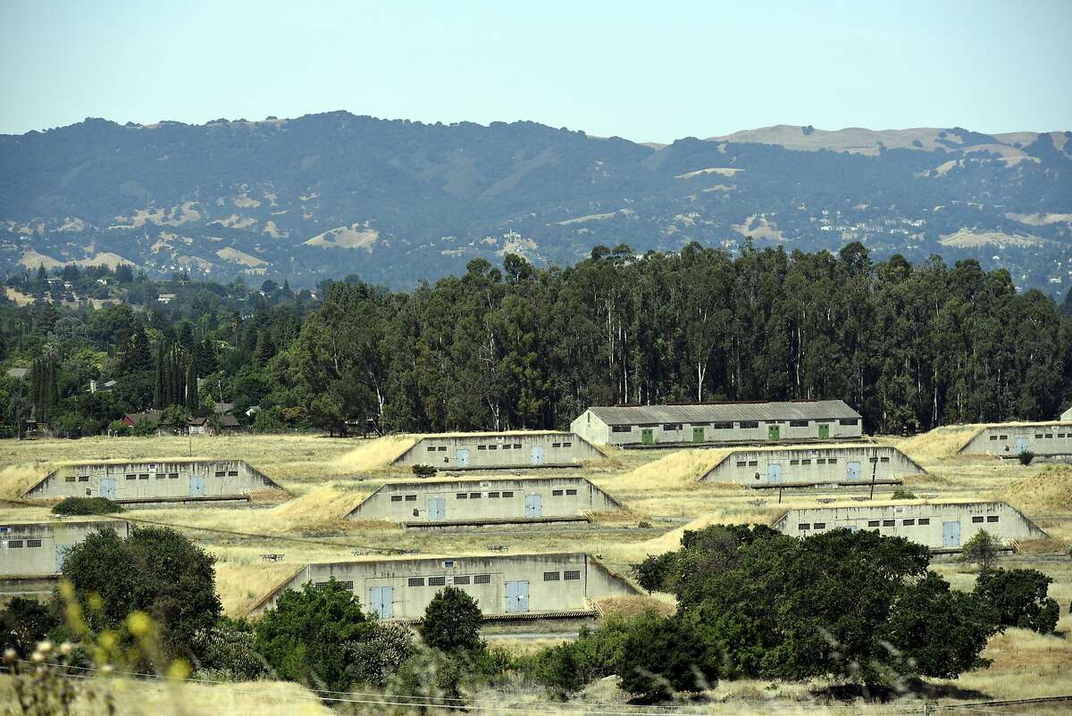 Former munition bunkers are seen on the land housing the GoMentum Station, Honda's 5,000-acre self-driving car proving grounds at the old Concord Naval Weapons Station, in Concord, CA Wednesday, June 1st, 2016.