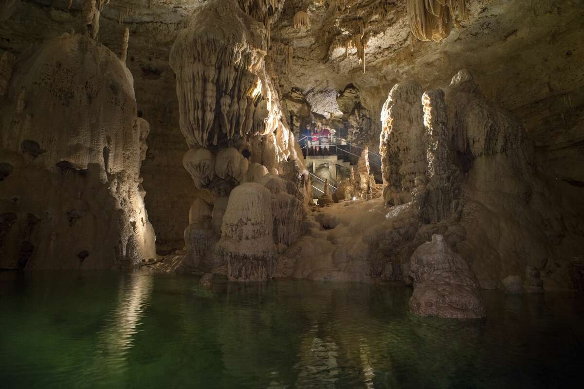 The Natural Bridge Caverns and the Glen Rose Aquifer filled with water on June 9, 2015.
